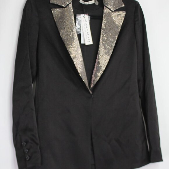 Alice + Olivia Eve Embellished Lapel Blazer Size Xtra Small - Picture 4 of 16